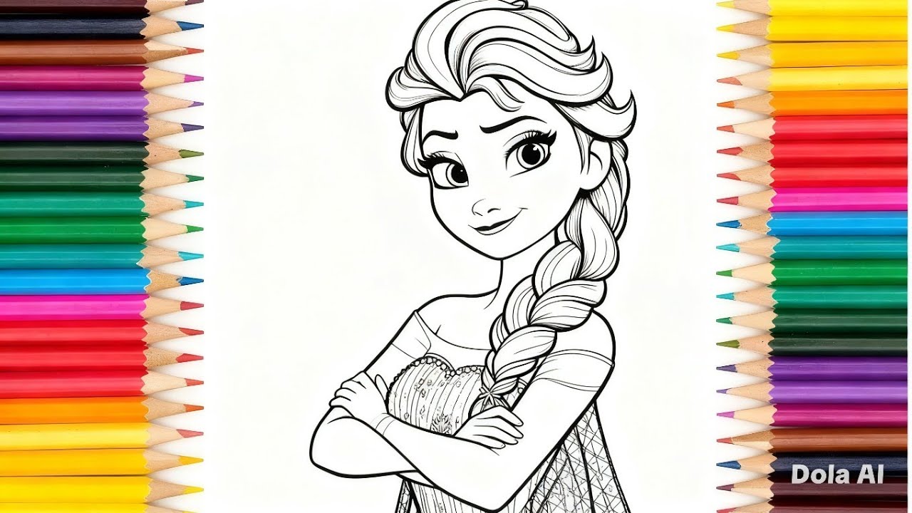 How to coloring Elsa frozen for kids and toddlers