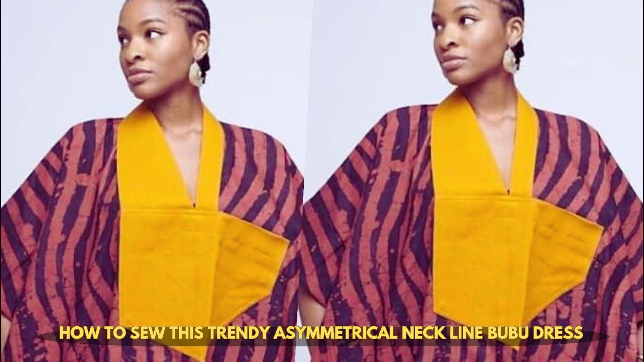 How to sew this trendy stylish Asymmetrical Bubu Dress with Halter neck design