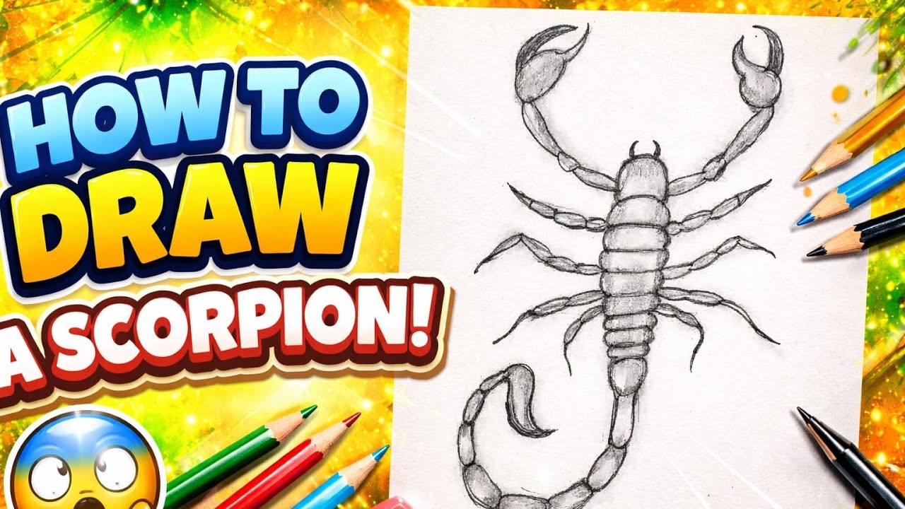 Easy Scorpio sketch step by step for beginners
