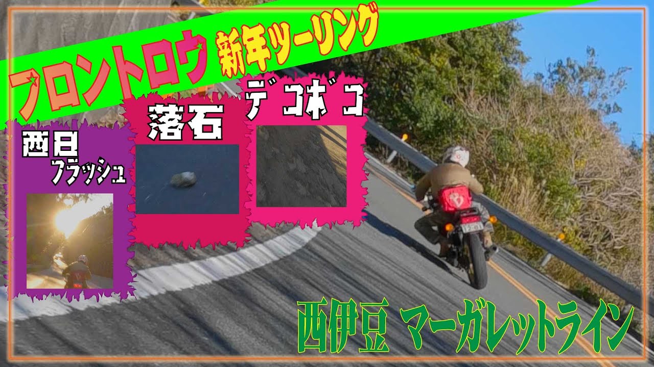 GPZ900Rニンジャ＆MT-09 新年ツーリング 西伊豆 マーガレットライン（R136号）落石・強風・西日・デコボコ路面に注意(笑)