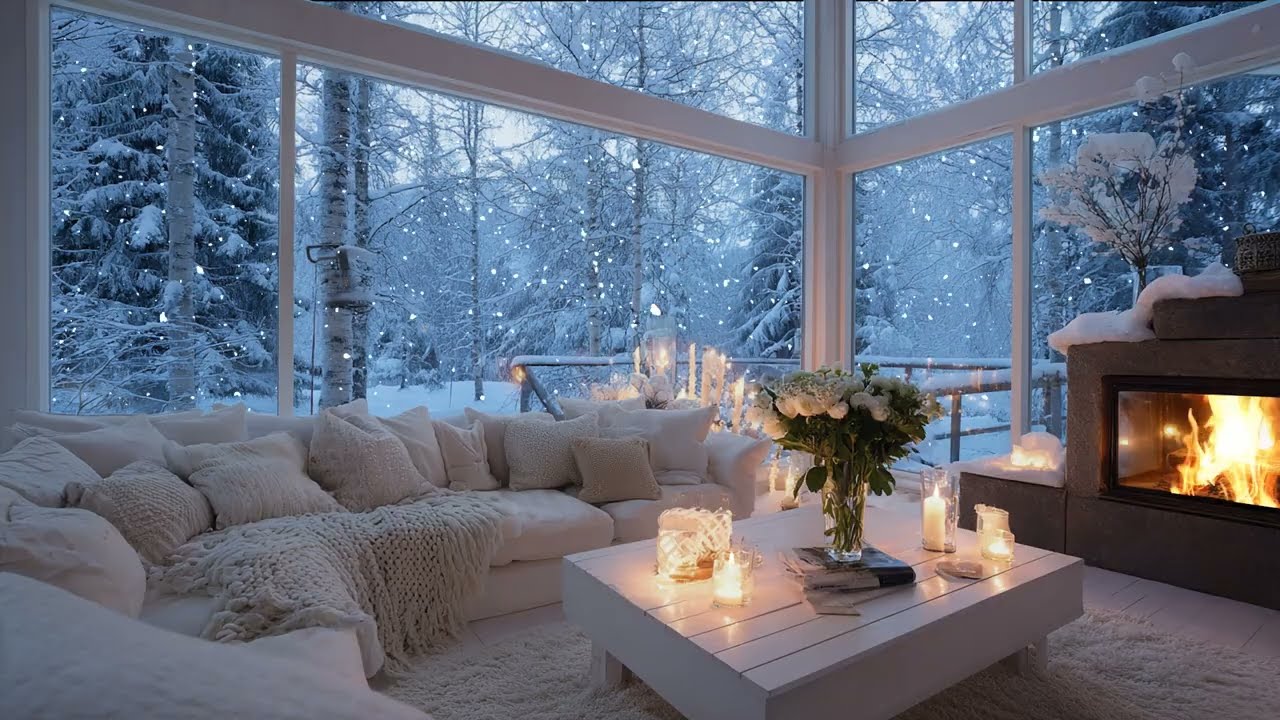 ❄️ Winter Fireplace Piano Ambience 🔥 | 3 Hours Soft Music for Calm & Relaxation