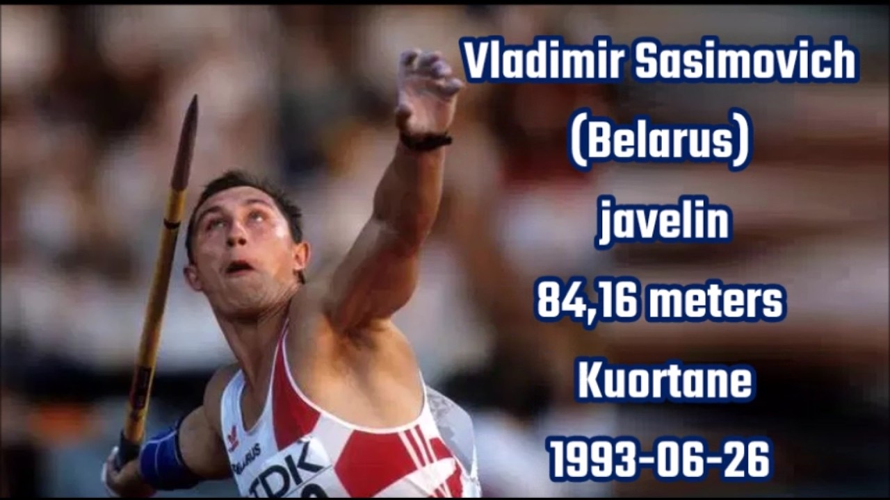 Vladimir Sasimovich (Belarus) javelin 84,16 meters at Kuortane 1993-06-26.