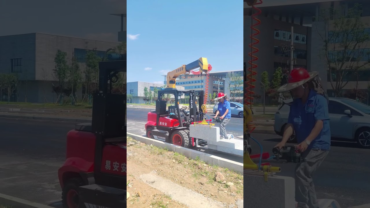 Special vehicles to facilitate the installation of road barriers #shorts