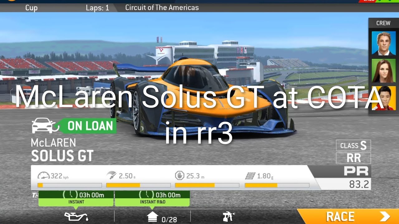 Mclaren Solus GT at COTA in Real Racing 3 (info about the McLaren Solus GT in the description)