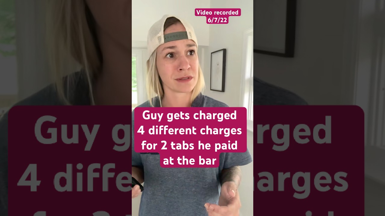 Bar customer gets charged 4 different charges for 2 tabs he closed out at the bar #bartenderstories
