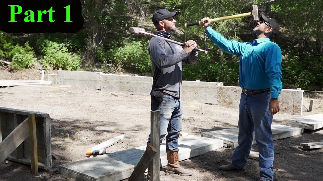 Setting concrete forms Demolition Ranch Headquarters Build Part 1| E63 S3