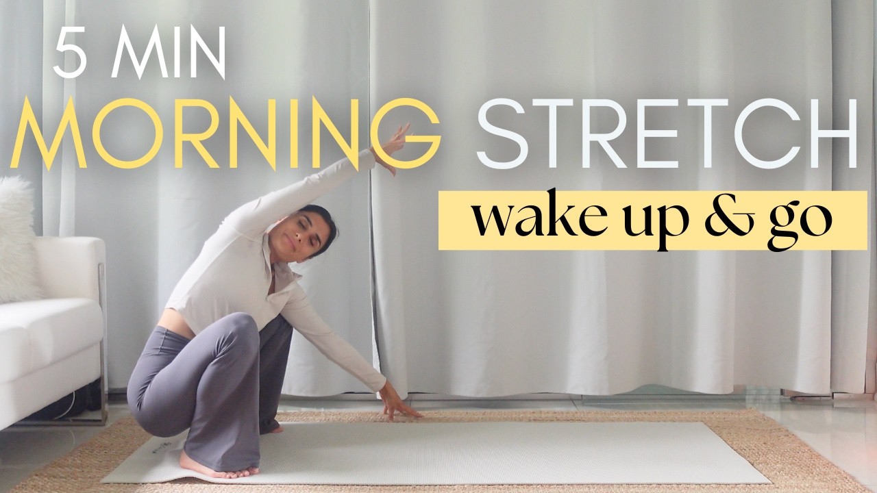 5 MIN MORNING STRETCH | Wake Up Full Body Stretch For An Amazing Day (Yoga With Nancy)