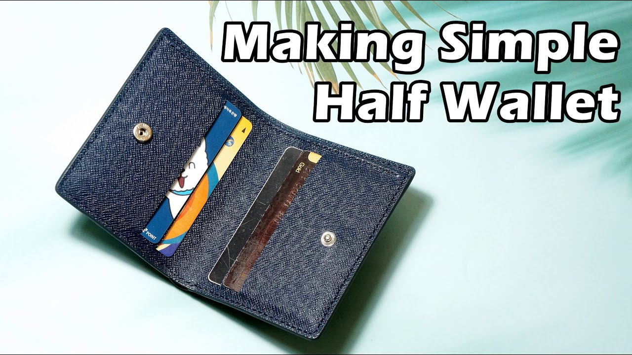 96 [Leather Craft] Making simple Half wallet / [가죽공예] 심플 반지갑 만들기 / Free Pattern
