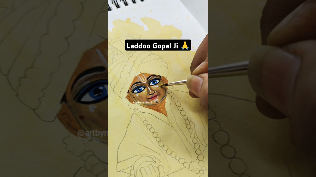 My 5 Hours of Hardwork 🥹❤️#shortsviral #drawing #youtube #shorts #laddugopal #gopal #krishna