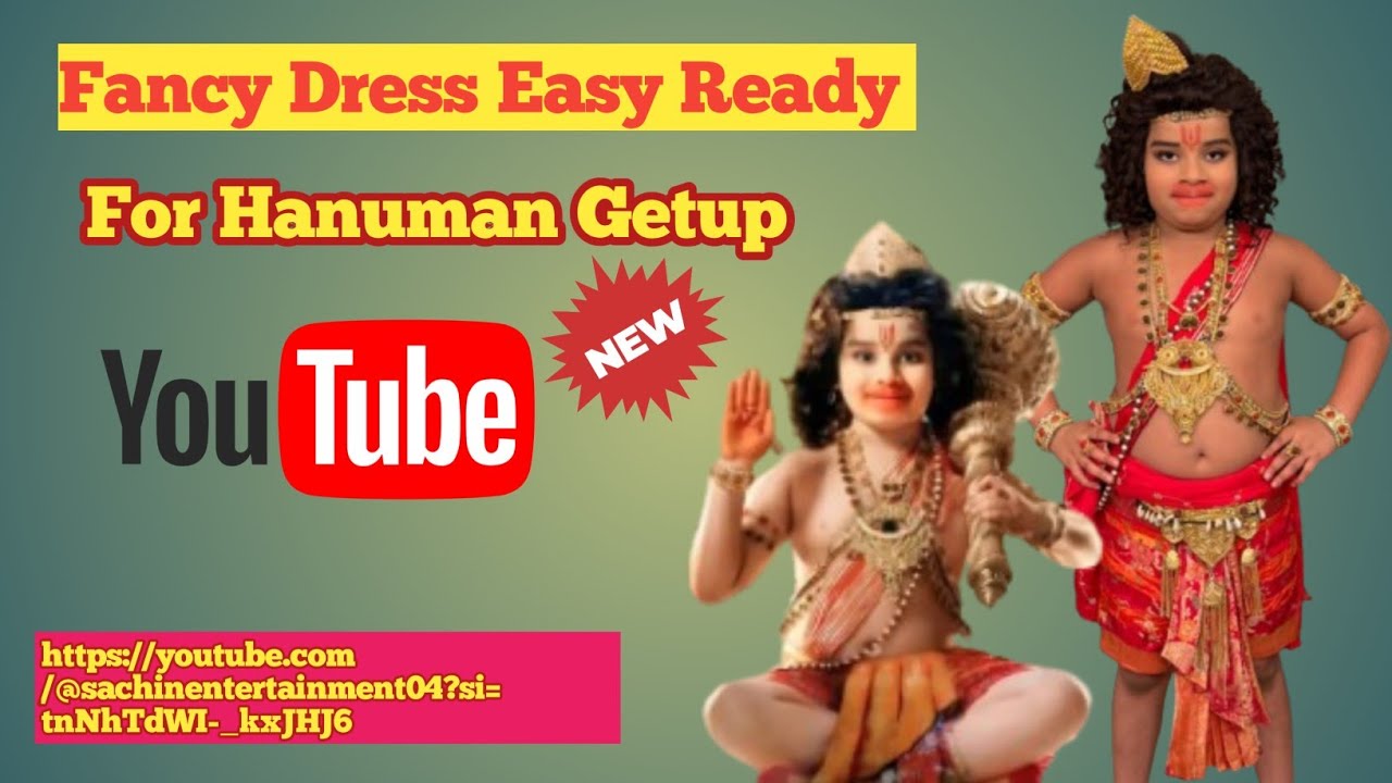 Fancy dress lord Hanuman getup.. veer Hanumaan show hanuman makeup for kg kids..