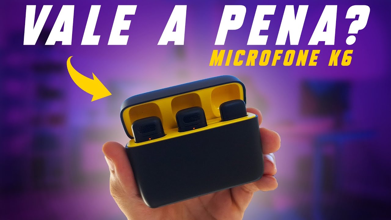 Microfone Lapela SEM FIO PARA CELULAR com 2 Microfones! - Microfone K6 (Review e Unboxing)