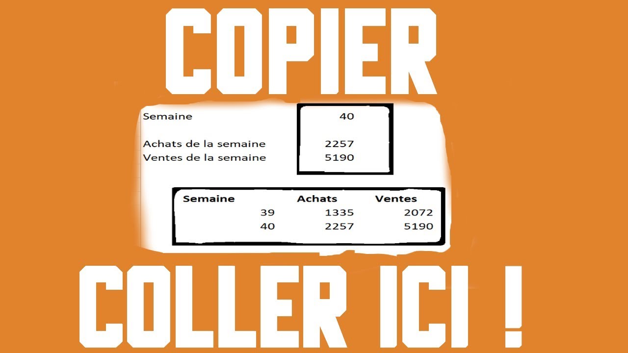 Copier coller des cellules en bas d'un tableau Excel