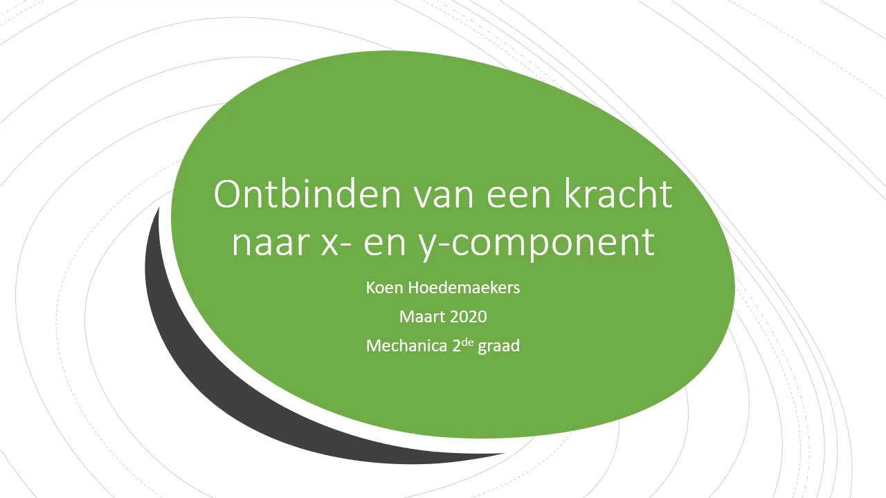 Ontbinden van een kracht naar x-  en y-component   deel 1