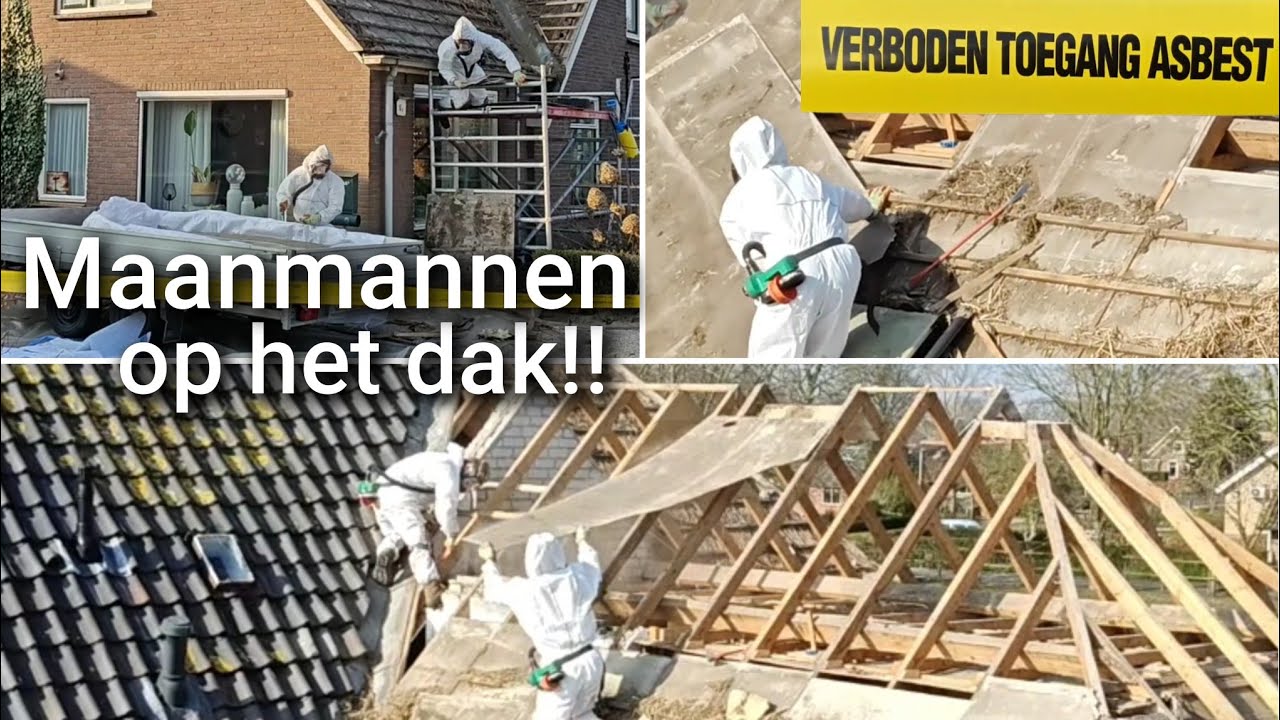 ASBEST saneren | MAANMANNEN op het dak!! | Boer Gerrit vlogt 