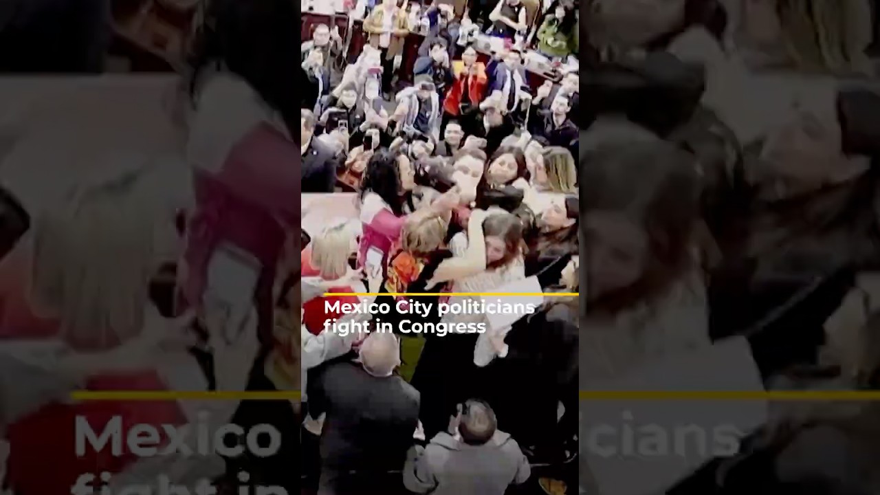 Mexico City politicians fight in Congress | AJ #shorts