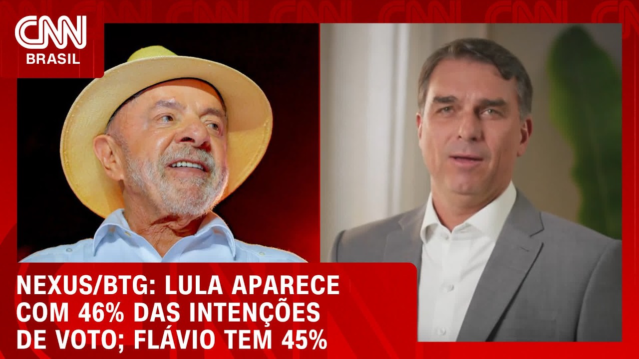 Nexus/BTG: Lula tem empate t&eacute;cnico com Fl&aacute;vio e Caiado no 2&ordm; turno | BASTIDORES CNN