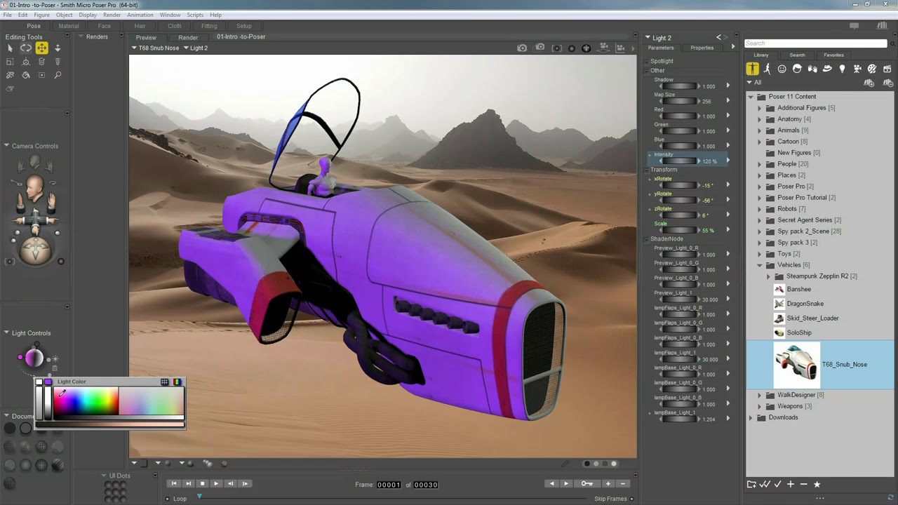 Poser Pro 11 Tutorial: Setting Up Scenes