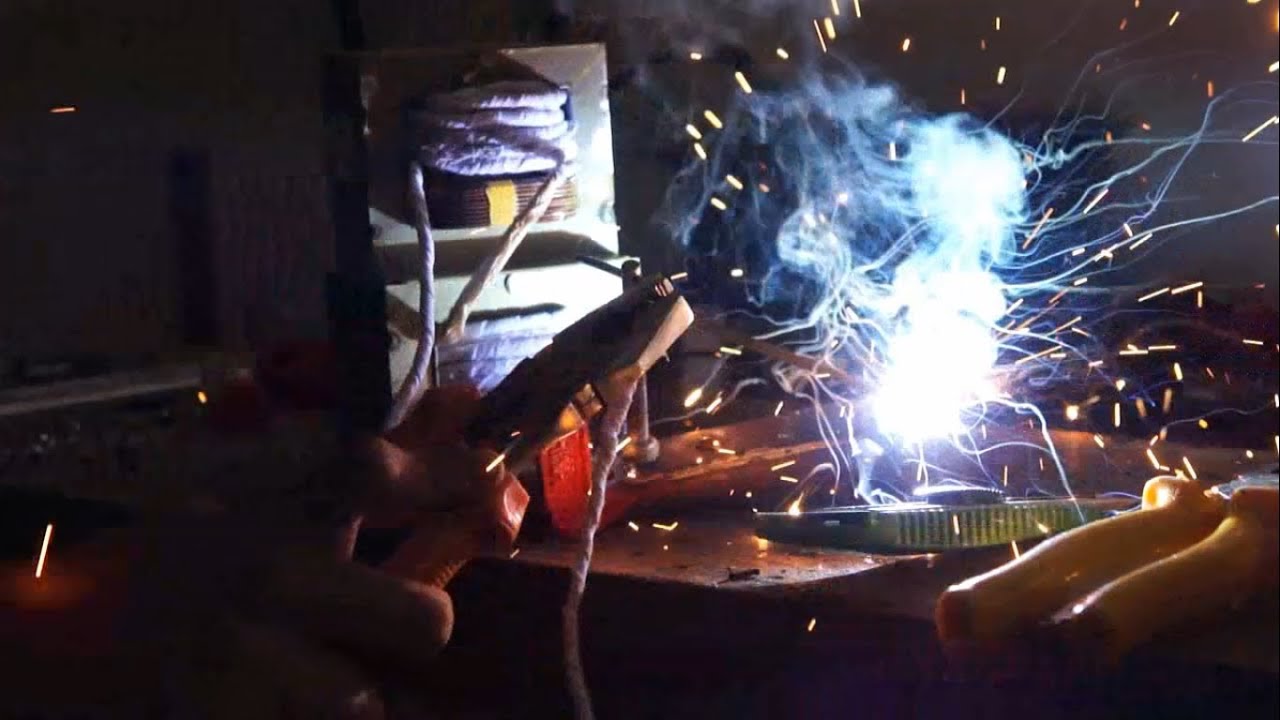 Maquina de solda com 2 trafo de microondas part 1