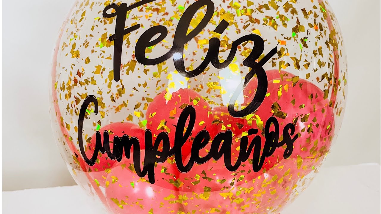 Burbuja con confeti y globos