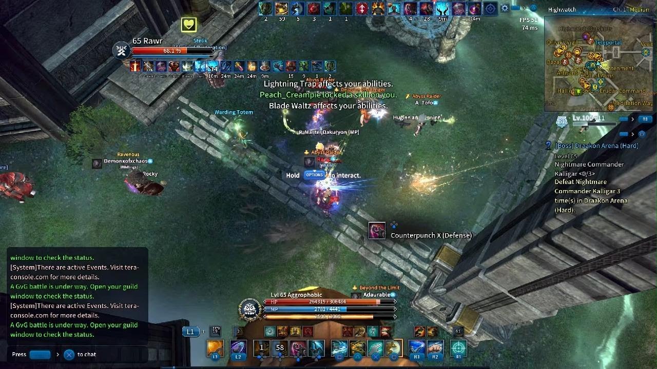 Tera console NA gvg. 1 brawler/1 healer  wipes entire server/ 4 guilds ft Rawr and Ourania