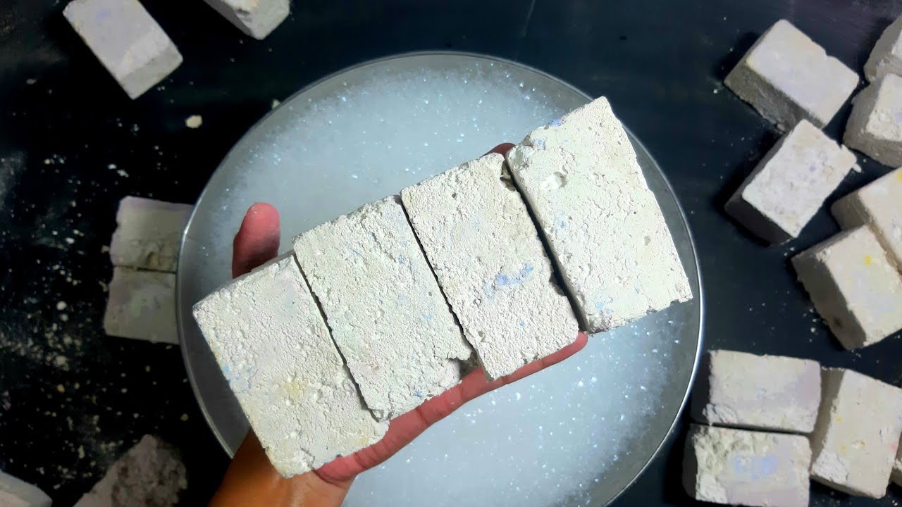 Extreme Dusty Gymchalk Blocks Watercrumbles #dustygymchalkcrushing  #hydrophobicgymchalk