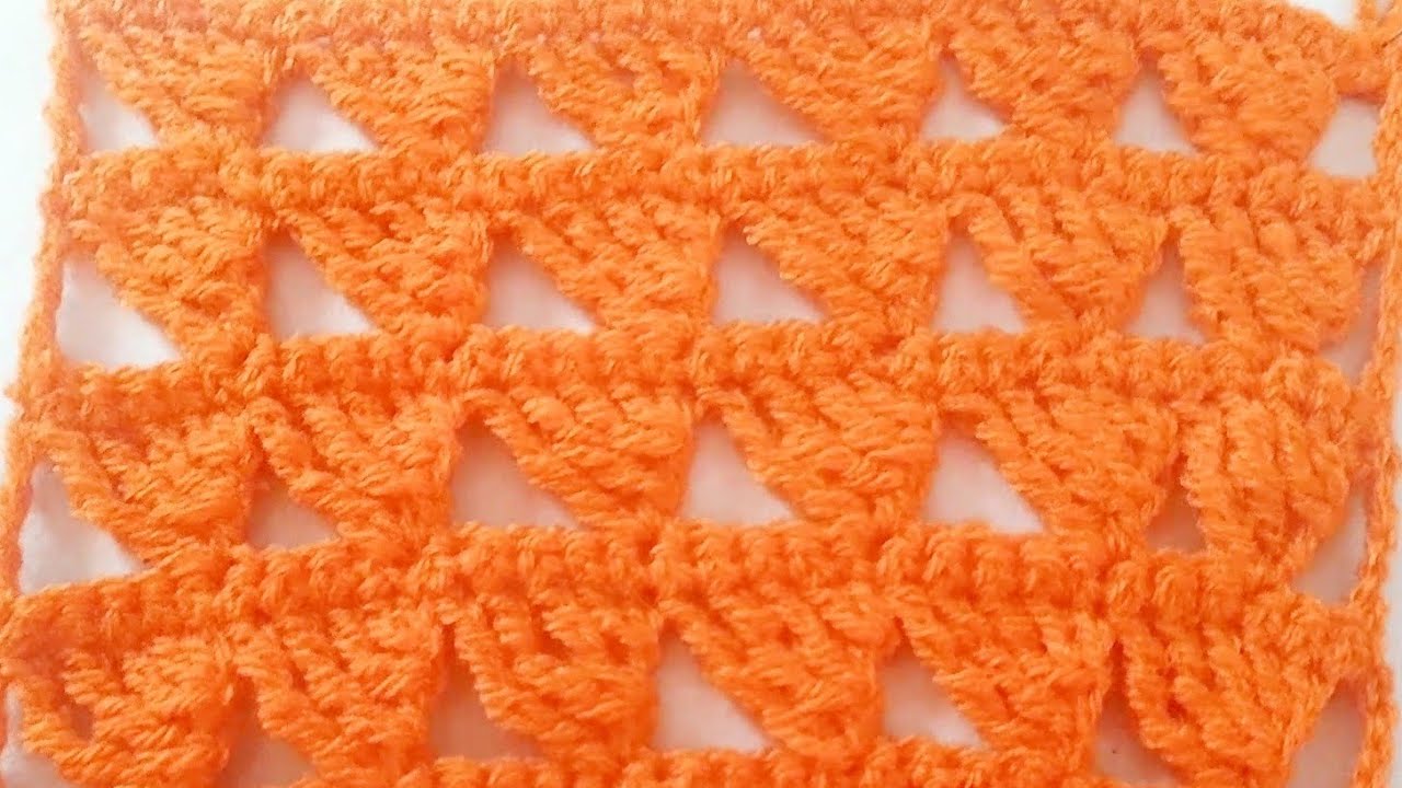 How To Crochet Truanglar Mesh  Mesh Stitch As Absolute Beginner. Crochet Tutorials