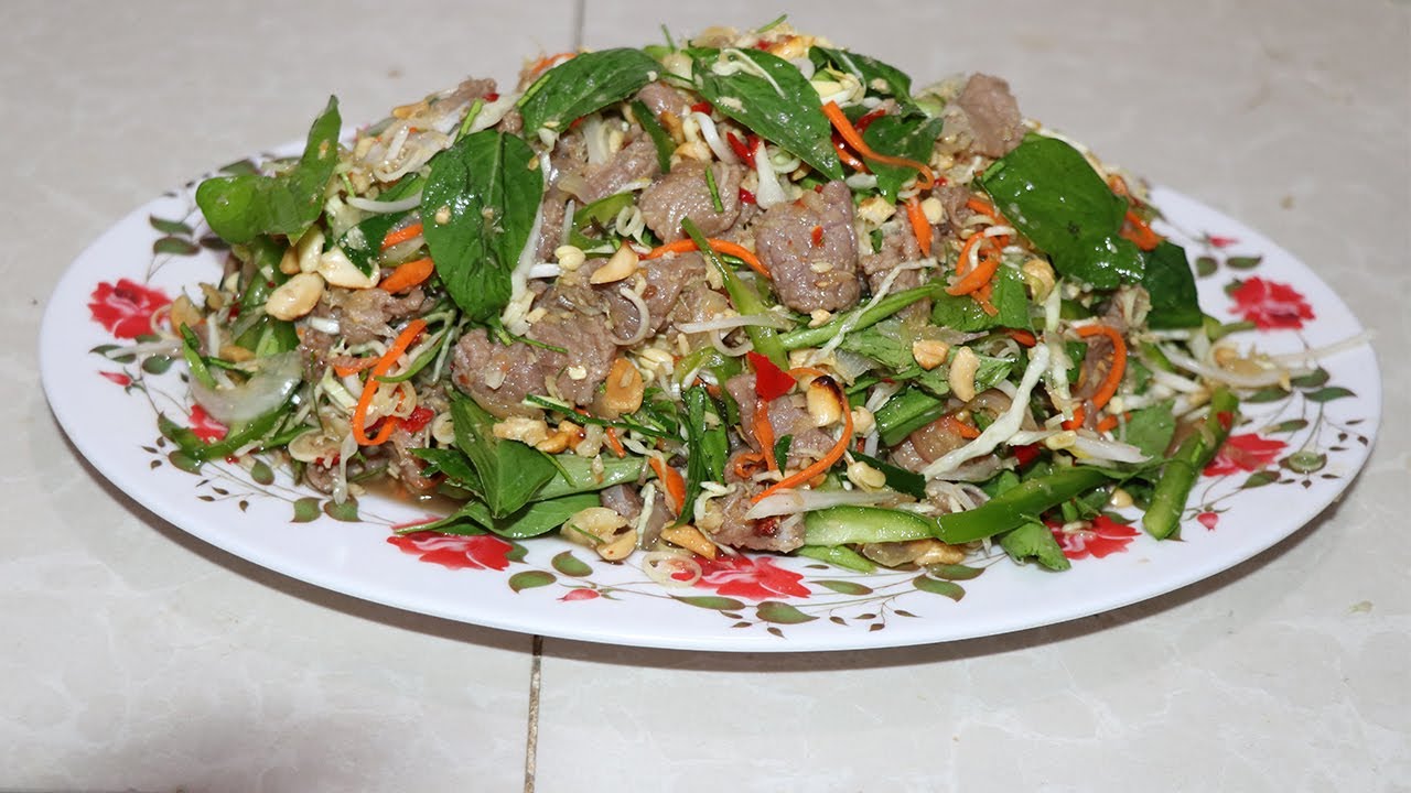 ភ្លាសាច់គោស្រស់ -Beef Salad -Plea Sach Ko [Chhen Touch]