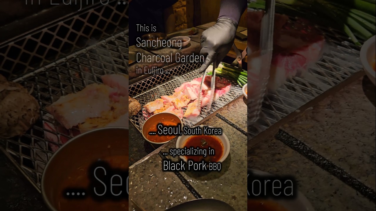 Best Black Pork BBQ in Seoul 🇰🇷🍖🔥 Sancheong Sutbul Garden (No 2-Hour Wait!) #blackpork #kbbq