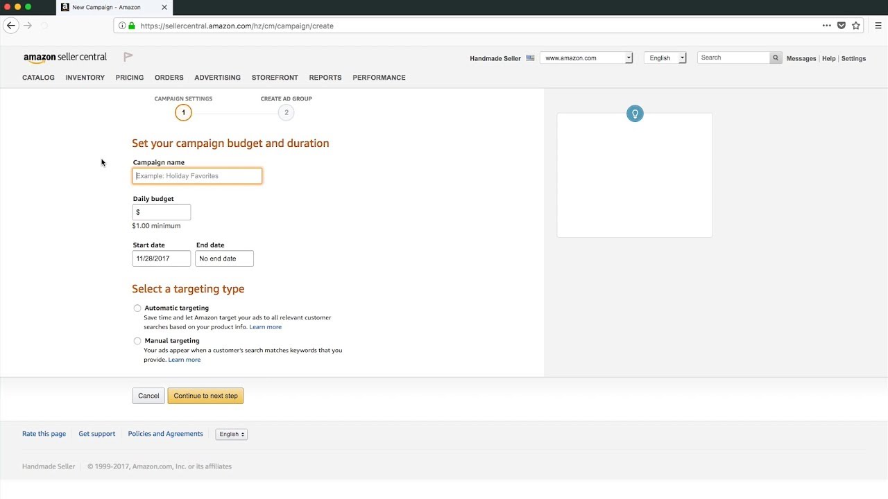 Amazon Sponsored Products: Creating Your First Campaign