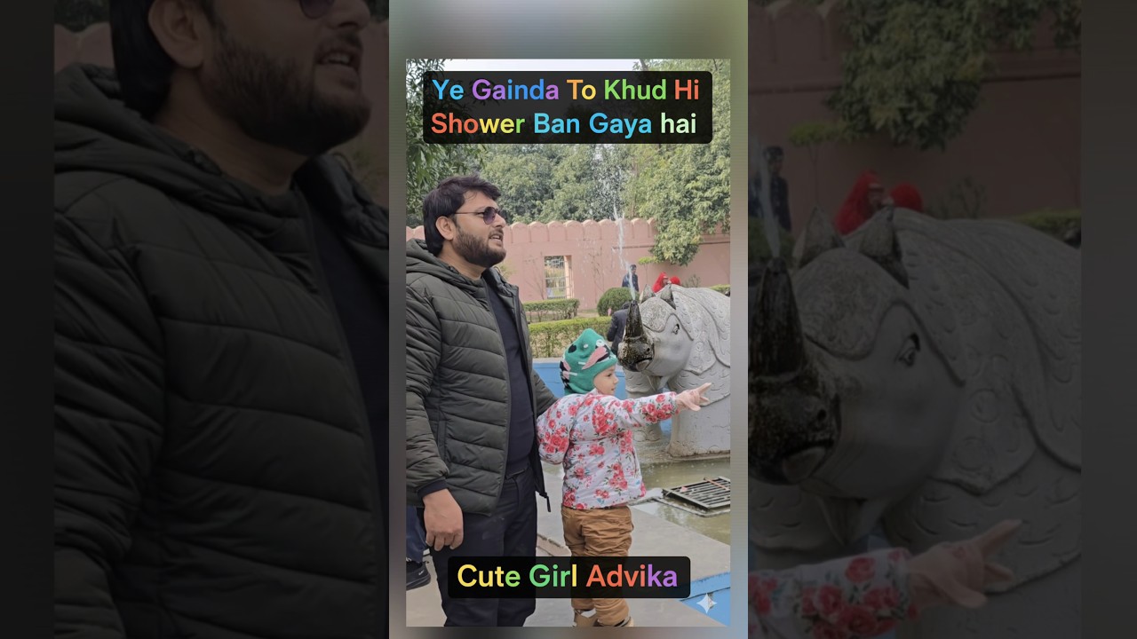 Little Advika Meets Fountain Rhino at BHU 😂 | Baby Vlog Moments 