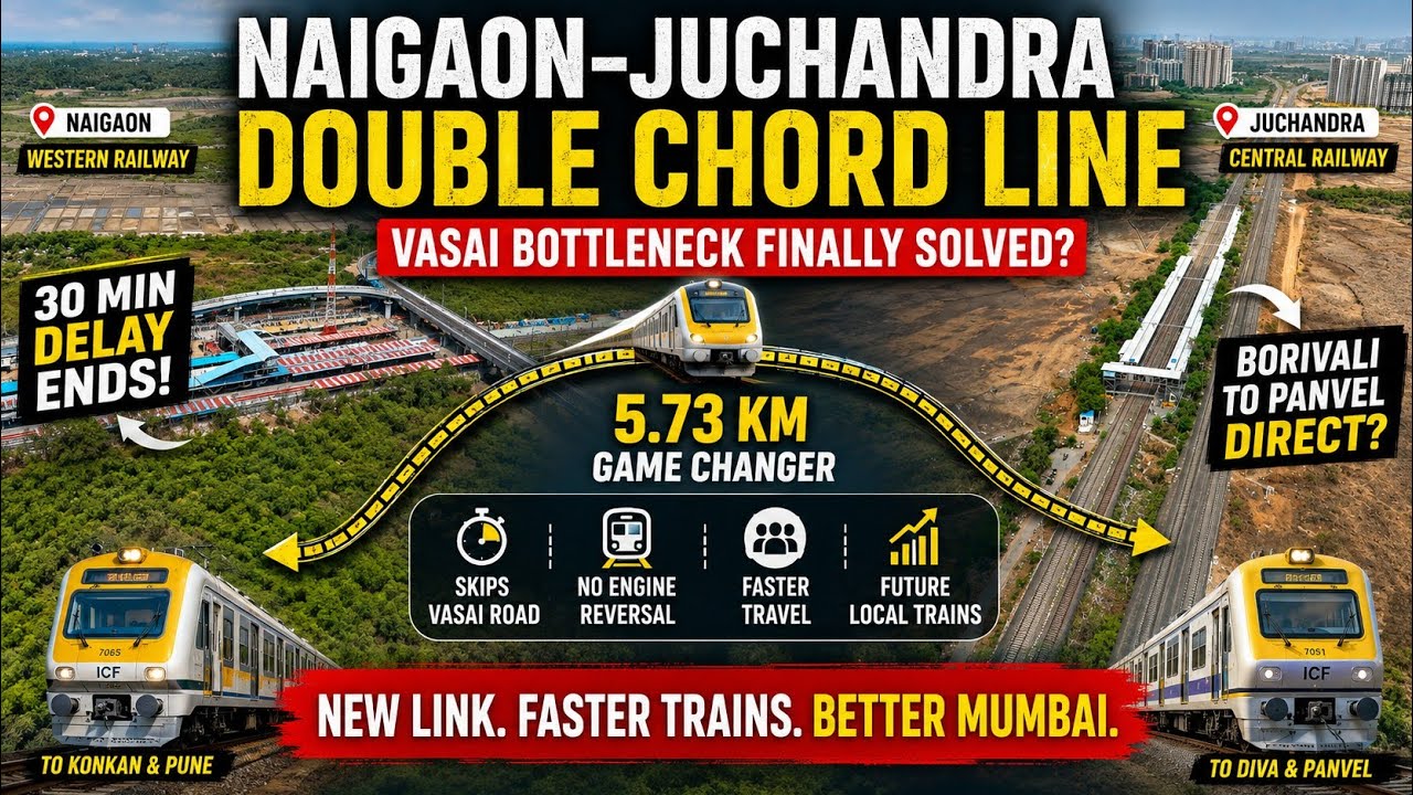 Naigaon&ndash;Juchandra Chord Line Explained|Vasai Bottleneck Finally Solved?Borivali&ndash;Panvel Trains Coming