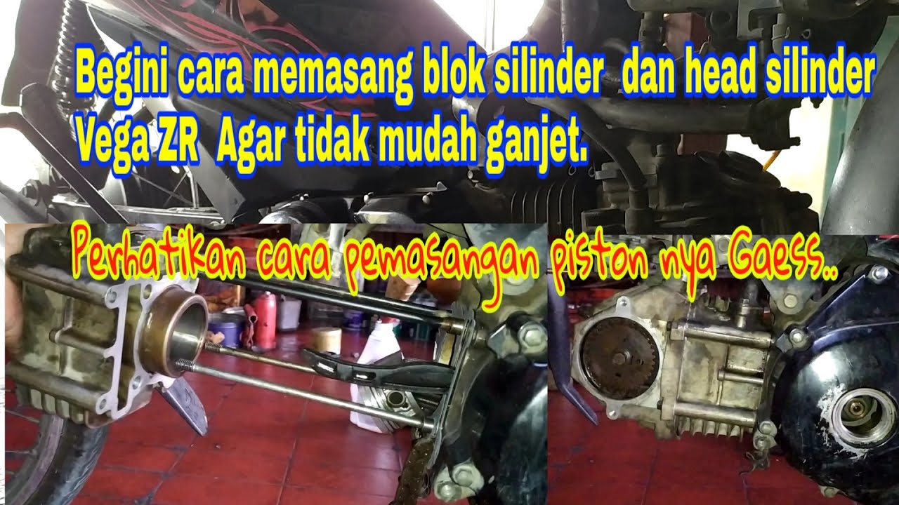 Cara memasang blok silinder dan head silinder pada yamaha vega ZR agar tidak mudah rusak