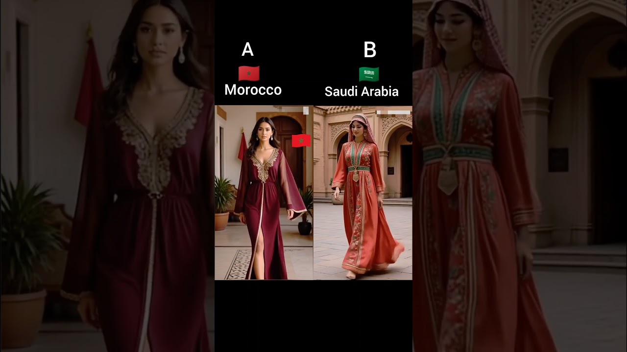Morocco 🇲🇦 vs Saudi Arabia 🇸🇦 | Traditional Fashion Battle | Who Wore It Best? #aigirl #fashion
