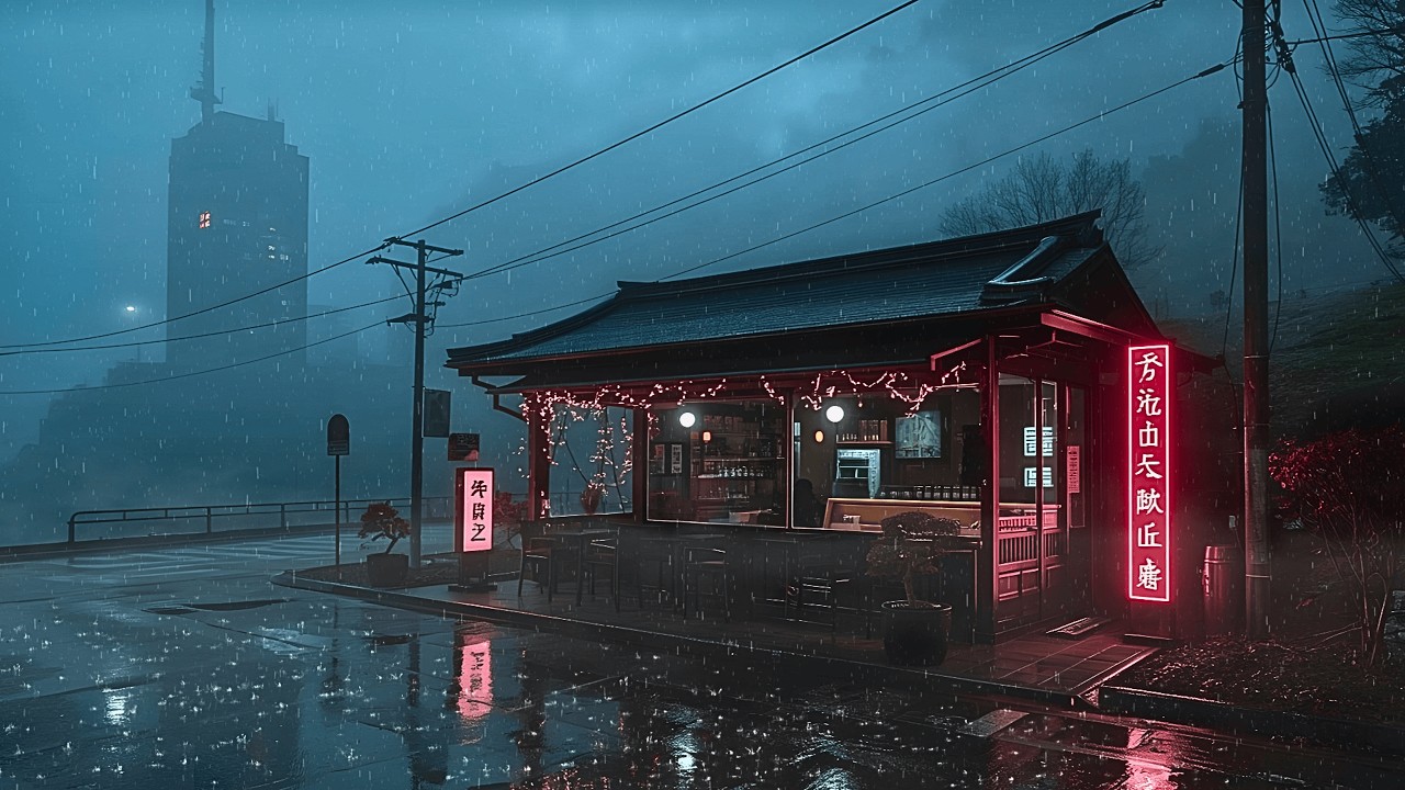 Midnight 90s Tokyo Café 🌧️ Rain Lofi for Late Night Study