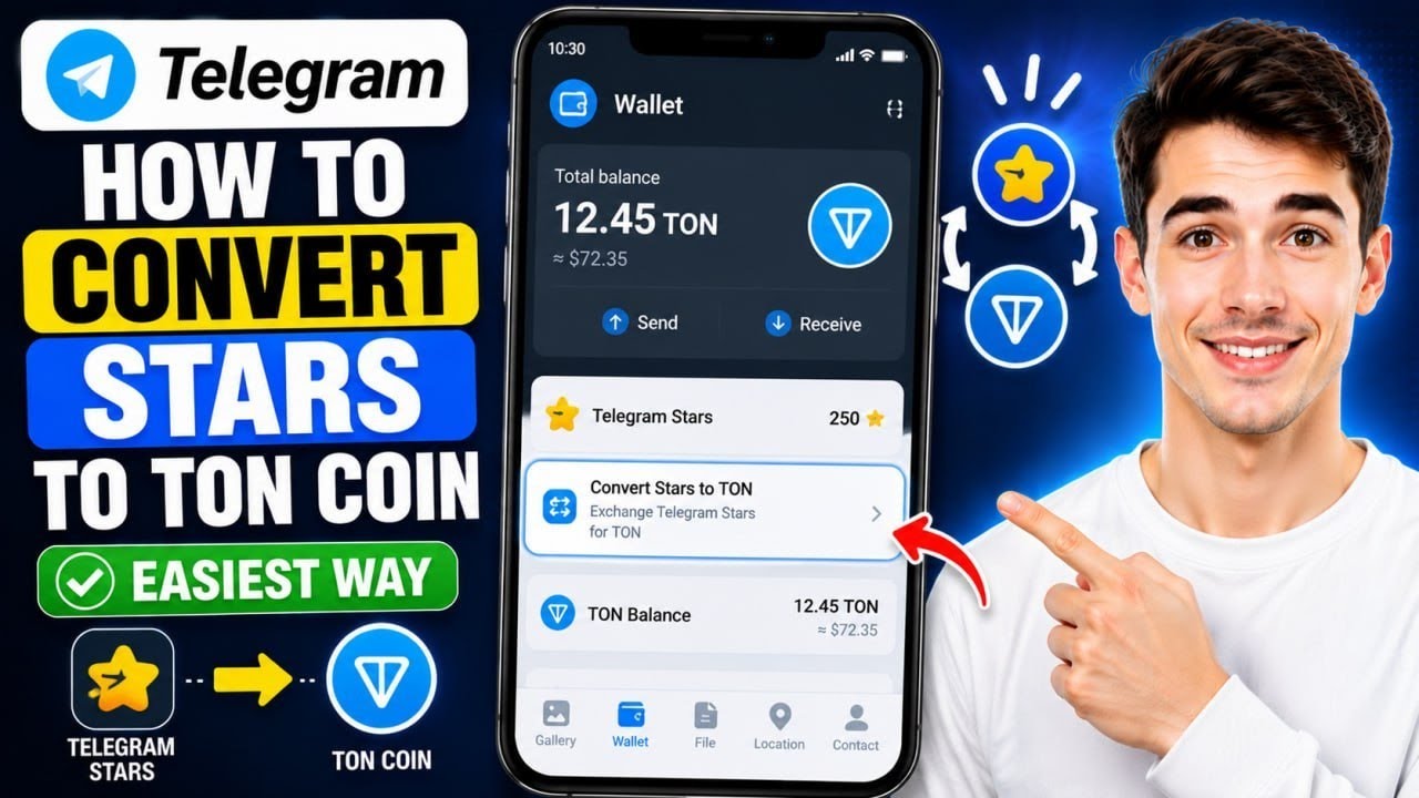 Как конвертировать звезды Telegram в монеты TON (самый простой способ) (руководство на 2026 год)
