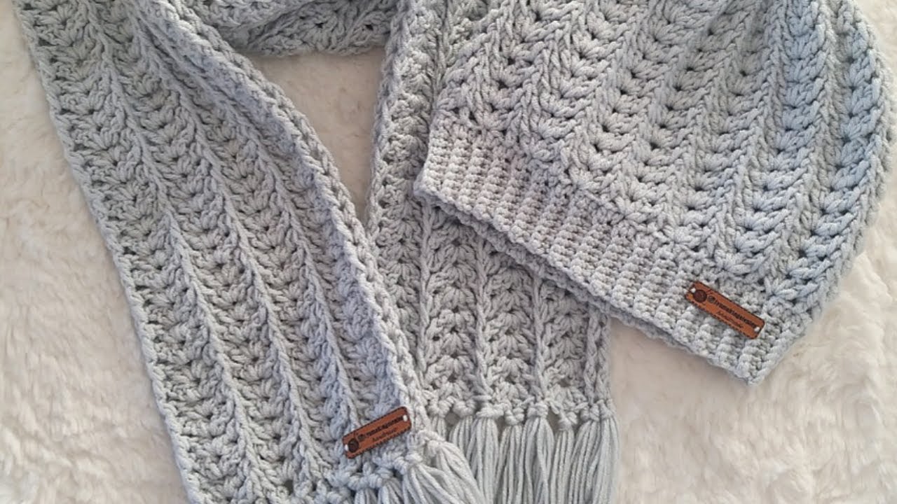 ATKI MODELİ/TIĞ İŞİ ATKI MODELI/CROCHET SCARF SET/ CROCHET FOR ADULTS/ BOYUNLUK MODELİ