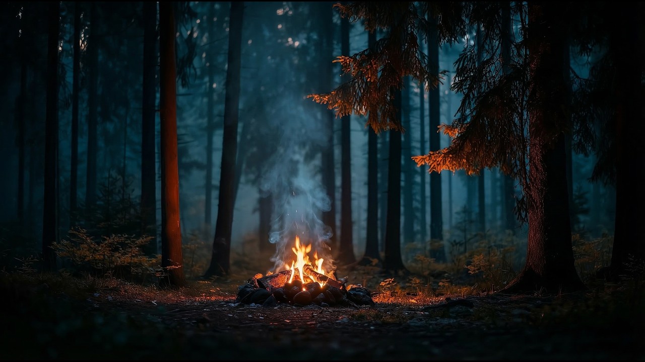 Campfire Forest Ambience for Sleep – Relaxing Nature Sounds (3 Hours)