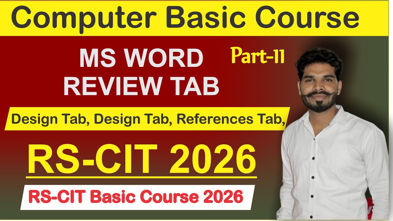 RS-CIT Exam 2026 | Part-11 | MS Word Review Tab | RS-CIT Basic Computer