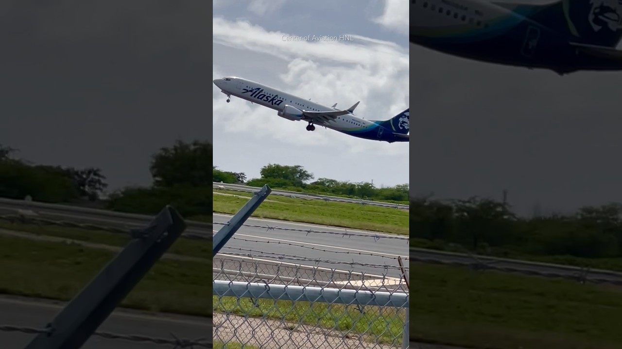 Alaska Air Boeing 737 Max 9 Takeoff - HNL Plane Spotting