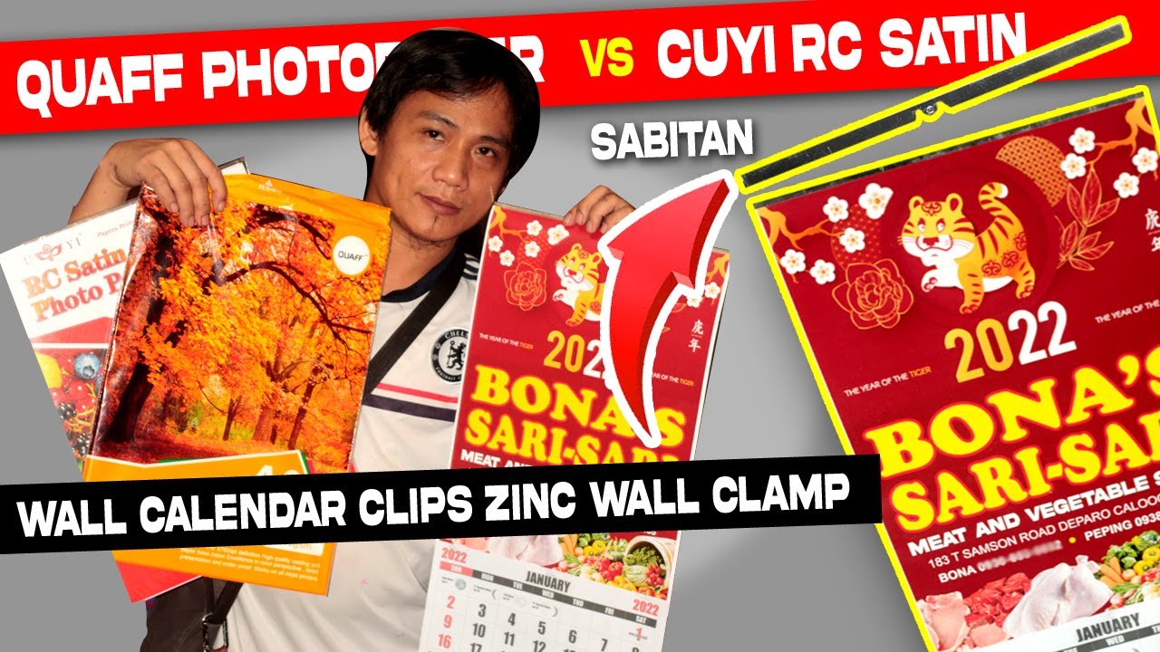 RC SATIN VS QUAFF GLOSSY PHOTO PAPER | WALL CALENDAR CLIPS ZINC WALL CLAMP .