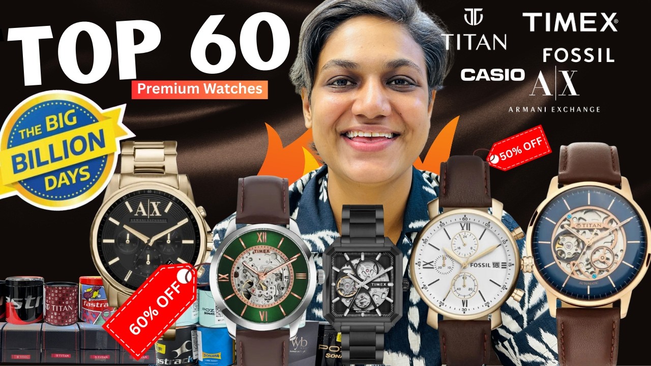 🔥Top 60 Watches for Men in Flipkart Big Billion Day Sale 2025⌚Up to 70% OFF Titan,Timex,Casio,Fossil