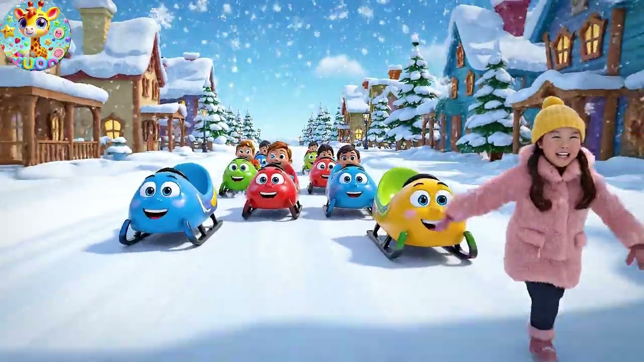 Ten Little Toy Sleds Slide Slide Slide | Winter Counting Song & Nursery Rhymes