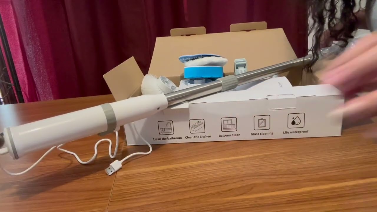 Electric Spin Scrubber &ndash; Cordless, Dual-Speed Power Scrubber with 8 Brush Heads & Long Handle!