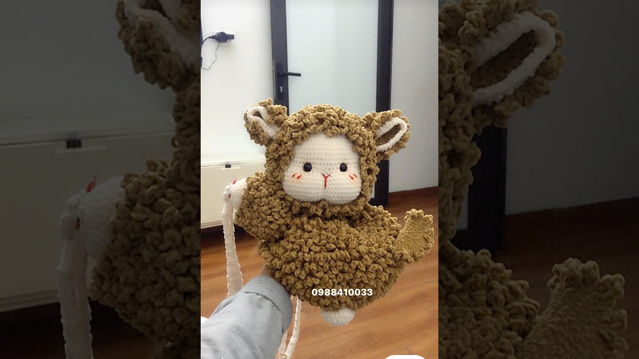 #01 (P1) Hướng dẫn đan móc túi cừu lông xù how to crochet a sheep bag