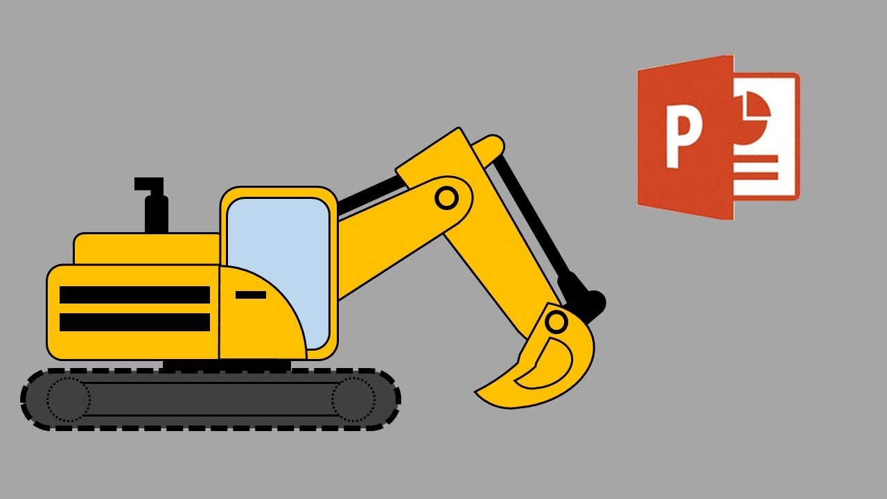 How to draw an excavator | easy | In MS PowerPoint | step by step
