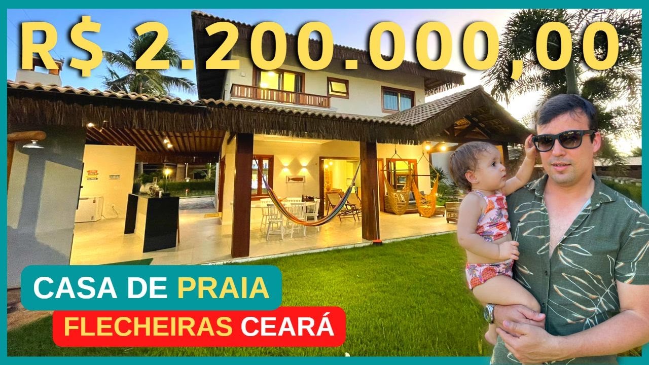 CASA DE PRAIA A VENDA EM CONDOMÍNIO DE LUXO FRENTE MAR EM FLECHEIRAS CEARÁ