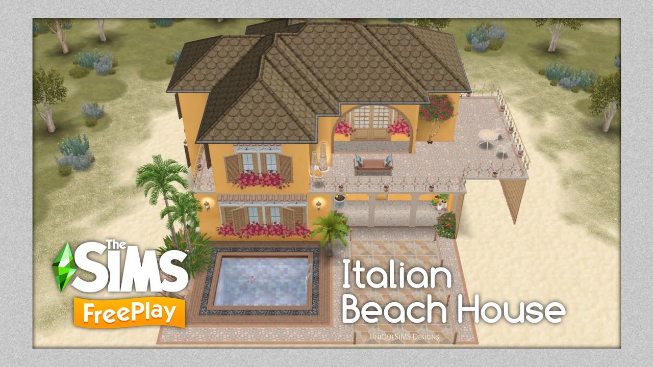Italian Beach House | The Sims FreePlay | House Tour | Floor Plans | UniQueSiMS Designs