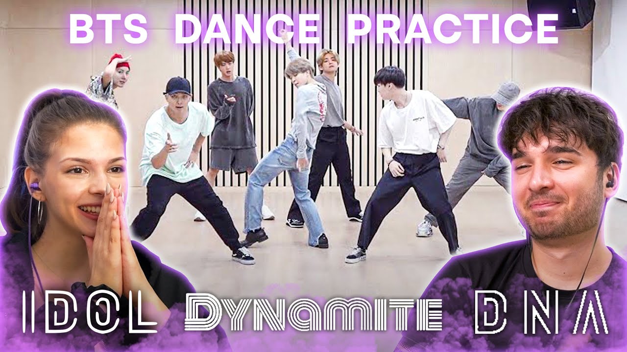 K-POP NEWBIES WATCH BTS DANCE PRACTICE | ''Dynamite', 'DNA' and 'IDOL'