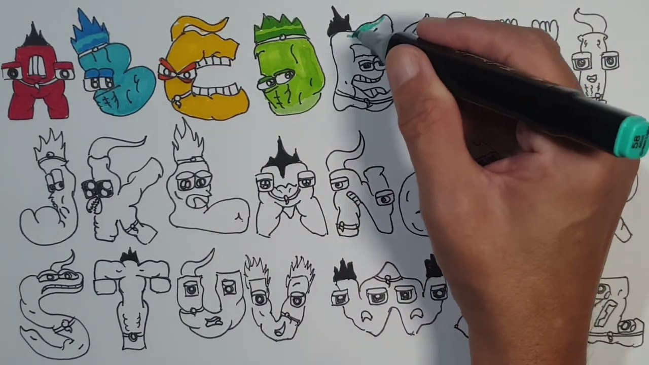 How to Draw Alphabet Lore Transformation to Super Hero