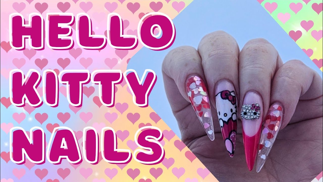 Маникюр в стиле Hello Kitty ко Дню святого Валентина! ❤️🩷